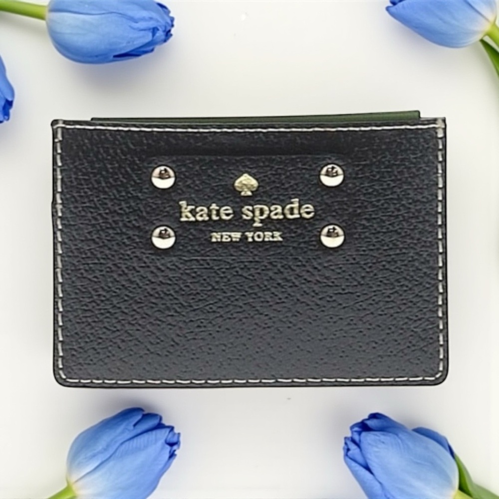 ♠️KATE SPADE♠️Black Wellesley Leather Card Holder with Gift Box/NWT